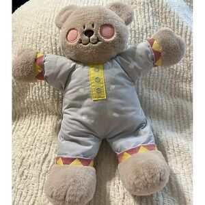 Vintage Golden Bear Co Ltd Taupe Bear Polyester Body Plush Stuffed Animal Korea